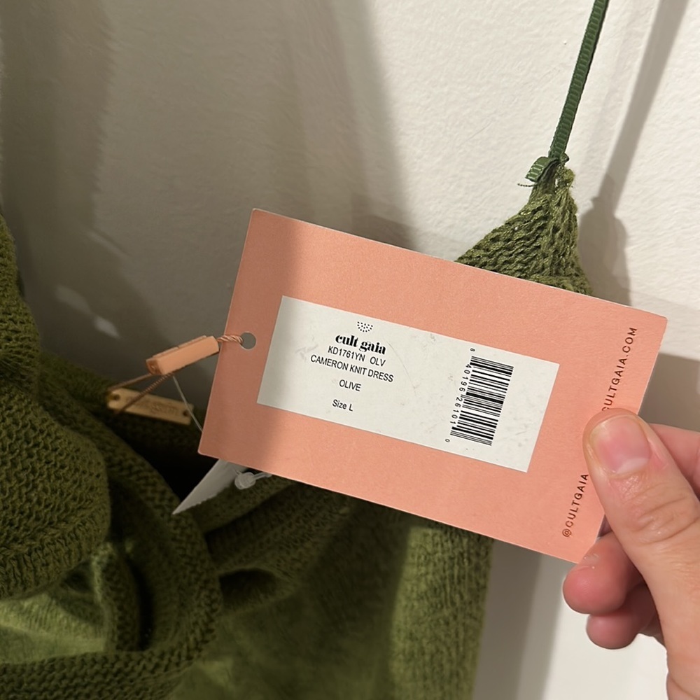 NEW • Cult Gaia • Women’s Cameron Midi Dress in Olive Green Large - Picture 5 of 5